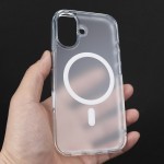 The matte semi-transparent phone case has a magnetic attraction function and is equipped with four-corner airbags for drop resistance