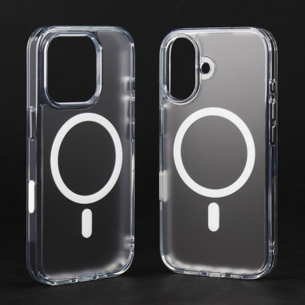 The matte semi-transparent phone case has a magnetic attraction function and is equipped with four-corner airbags for drop resistance